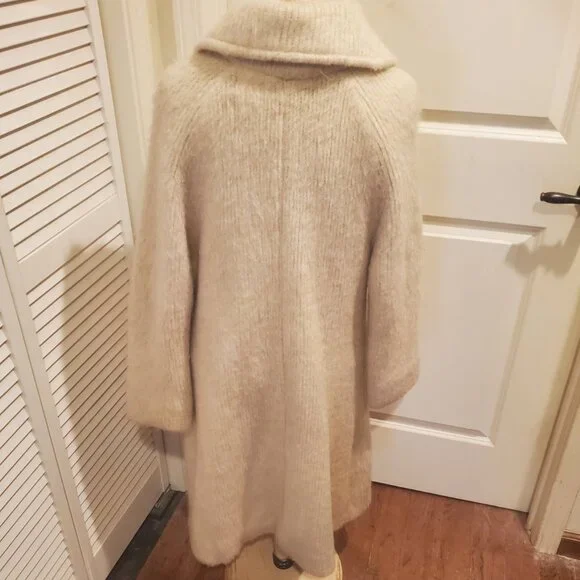 Vintage cream wool sweater coat (1960s) - Picture 2 of 7